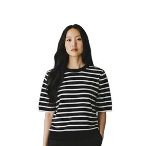 “ J. Crew” Navy Blue nautical striped pullover sweater
